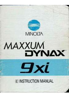 Minolta Dynax 9 xi manual. Camera Instructions.